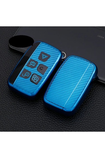 OEM Blue Carbon Key Case for Land Rover LR4 Range Rover Sport Evoque Jaguar XF XJ XJL F-Pace