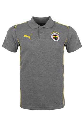Fenerbahçe Original Licensed 2024/25 a Team Polo Neck Gray T-Shirt