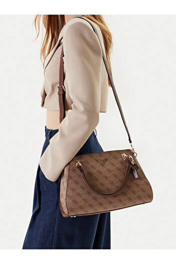 Guess Γυναικεία Τσάντα Χειρός Καφέ HWBG9672070