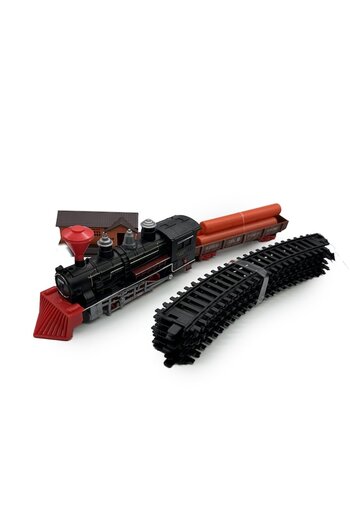 Vision XXI Set trenulet electric, Christmas Classic Train, cu locomotiva, vagon cu busteni, circuit diametru 10