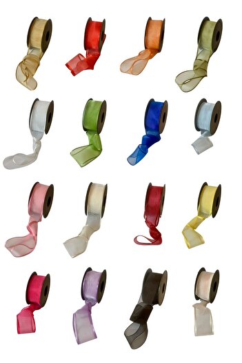 EL İŞİ DİY CRAFT White Chiffon Tulle Fabric Ribbon 4 cm X 20 Meters Handcrafted Gift Wrapping DIY Decoration Ribbon Bow