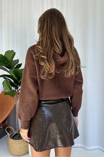 Ecenin Favorileri Faux Leather Mini Skirt with Gold Button Detail