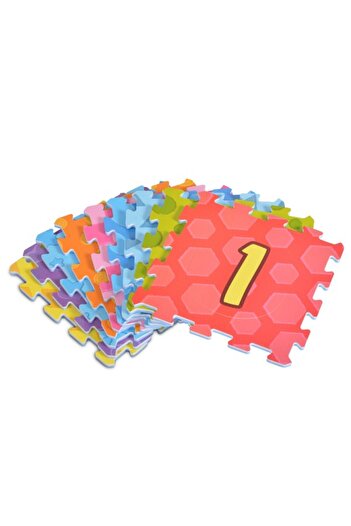 Moni Toys Soft Puzzle with EVA Foam Numbers - 9 Large Pieces, 31x31 cm, Non-Slip, Multicolor