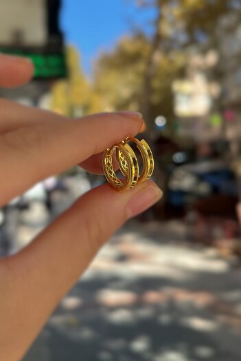 Erer Gümüş Gümüş iç çapı 12 mm ajda model küpe bh65y36c