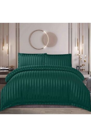 OEM Bed linen, 2 persons, damask, 4 pieces, with elastic, dark green, LDL409
