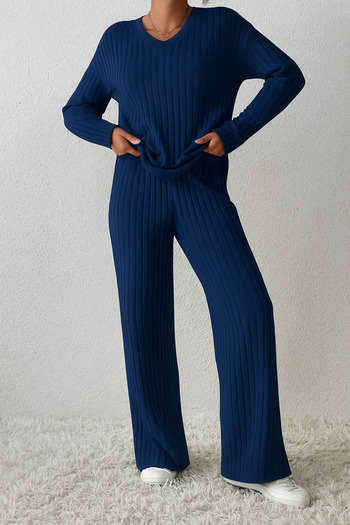 Sweetline Unisex Navy Blue Interlock Fabric Tracksuit Set – Comfortable for Home and Casual Wear