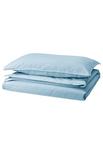 IKEA ÄNGSLILJA Duvet cover and pillowcase, blue-grey, 150 x 200/50 x 80 cm