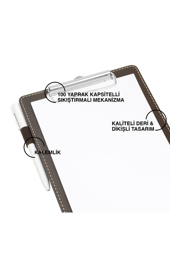 2K Secretary's Office, A5 Small Size, Without Cover, A5 Clipboard Vegan Faux Leather, 17.5X24.5 Cm., Brown