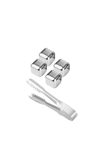 Doty Set 4 cooling drink cubes InstantCold, stainless steel, reusable, clip included,