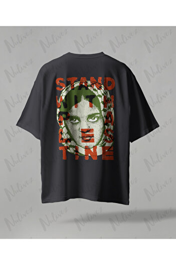 Nulivez Palestine Design Back Printed High Quality Compact Unisex Oversize T-Shirt