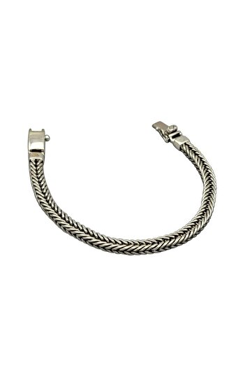Eylül silver Braided Oxidized Silver Bracelet