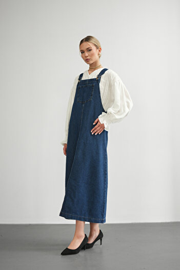Molly Nelly Women's Suspender Denim Jumpsuit Salopet