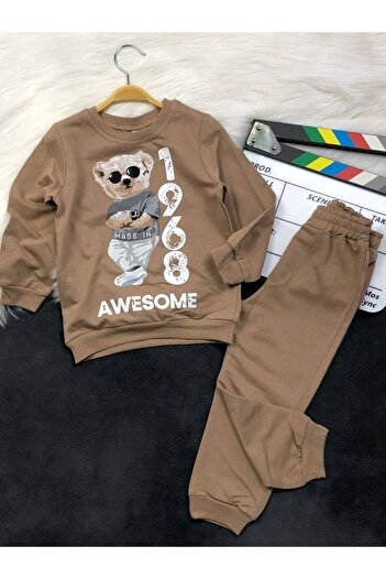 KGN GİYİM Boy's Top and Bottom Seasonal Tracksuit Set