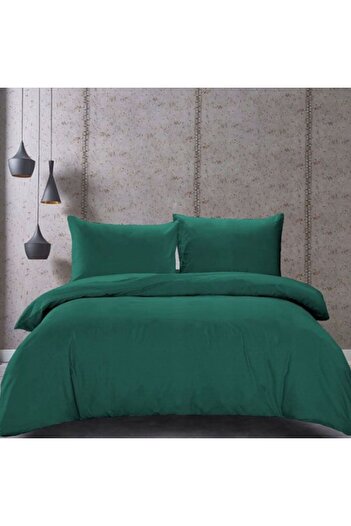 JM Double Bedding Set, 3 Pieces, Soft Microfiber, Verde petrol