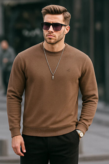 SILVANO Men's Basic Crew Neck Winter Loose 3-Piece Sweatshirt