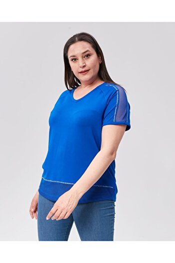 MojerHermosa Stone Mesh V-Neck T-Shirt