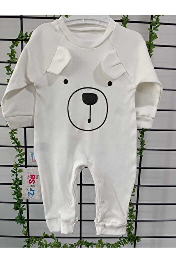 Ersel Baby Cotton Teddy Bear Printed Romper - Long Sleeves and Comfortable
