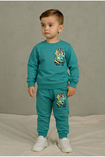 KGN GİYİM Boy's Seasonal Top and Bottom Tracksuit Set