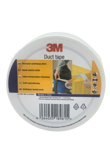 3M Duct Tape, 50 mm x 15 Meters, White, For Repairs