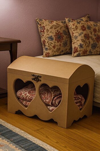 Özka Hobi Ahşap Özka Decorative Multi-Purpose Wooden Chest (40X30X27)