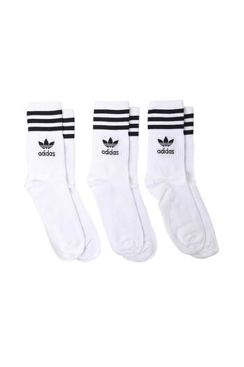 adidas Set 6 Pairs Mid Cut Socks GD3575, White, 37-39