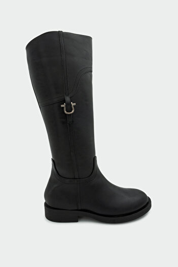 LAMİNTA Rims Black Matte Buckle Women's Boots