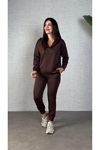 Aymood Women's long sleeve hooded two-piece set