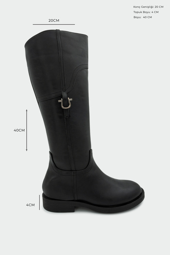 LAMİNTA Rims Black Matte Buckle Women's Boots