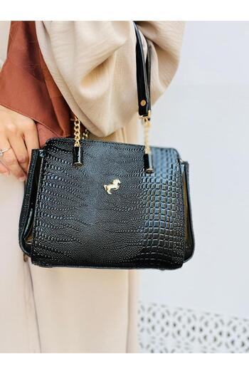 Çanta Trend Miami Polo Clup Women's Bag with 5-Eye Chain Hand Strap Detail and Shoulder Strap