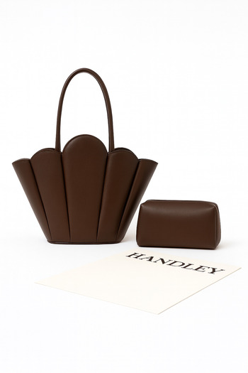 Handley Luxury Design Scallop Shoulder & Handbag Set (with Wallet Gift)
