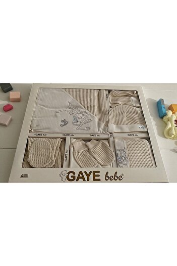 MİLAYS LİFE HOME COLLECTİON 0-3 Months Baby Unisex Gaye Organic Ki̇nd Embroidered 10-Piece Body/Zibin Set