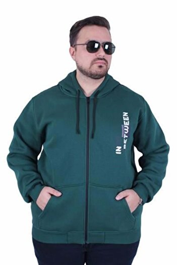 MocGrande Large Size Hooded Zippered 3Ip Sweat in between 25717 Nefti