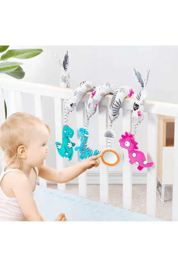 OEM Spiral Toy for Crib or Stroller - Dinosaurs Grey
