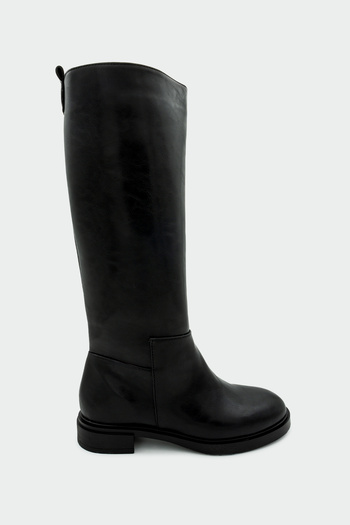 LAMİNTA Alaska Black Matte Flat Women's Boots