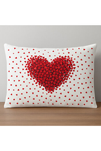 sehra Pillow Case 70% Cotton 30% Polyester Mold Rose Flower Geometric Pattern 50X70 cm Size