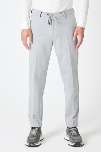 Frappoli Rollex Men's Light Gray 4 Season Wearable Lycra Lace-Up Jogger Pants