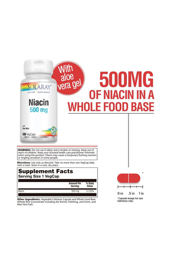 Solaray Niacin / 100 Capsules