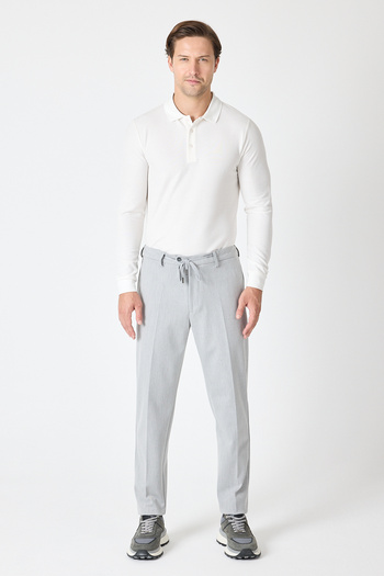 Frappoli Rollex Men's Light Gray 4 Season Wearable Lycra Lace-Up Jogger Pants