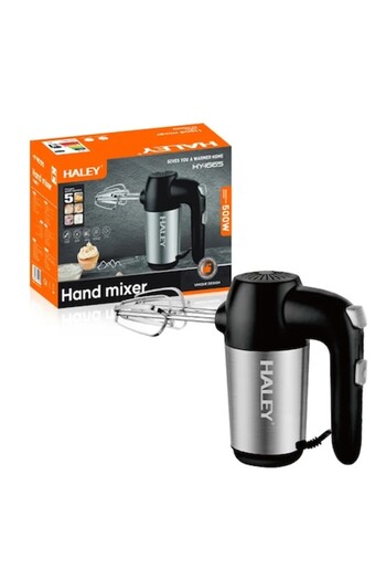 OEM Hand Mixer Stainless Steel HALEY 500W – 5 Speeds, Powerful Motor, Professional Cooking Accessories
