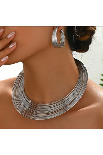Enanice Set Consisting of Necklace, Bracelet, Earrings and Ring