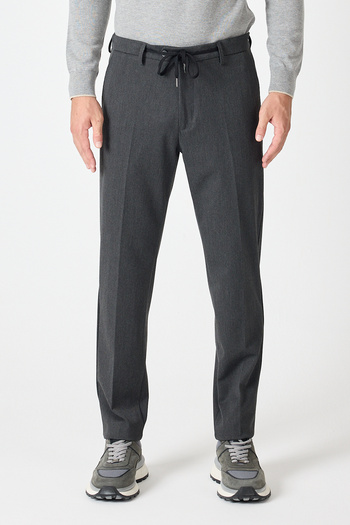 Frappoli Rollex Men's Anthracite 4 Season Wearable Lycra Lace-Up Jogger Pants
