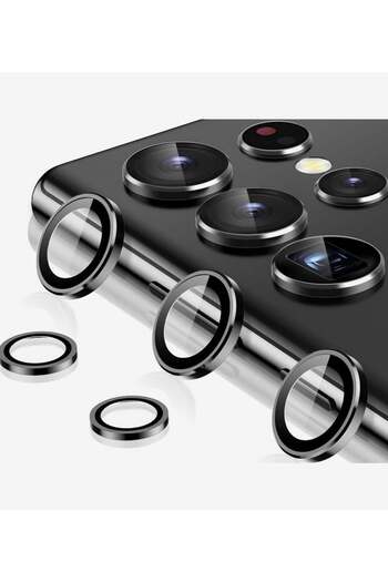 Prostyle Samsung Galaxy S24 Ultra Camera Lens Protector, 9H Tempered Glass with Metal Ring, Scratch Resistant