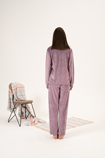 Estiva Printed Velvet Pajama Set