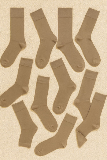 QKK Men's 12-Piece Plain Men's Cotton Socks Set