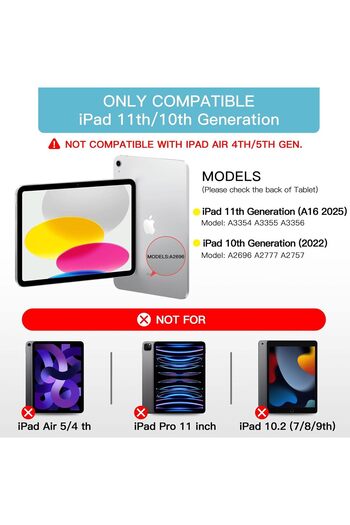 HYX for iPad 11th/10th Generation Case with Keyboard, Magnetic Wireless Detachable Folio case wi