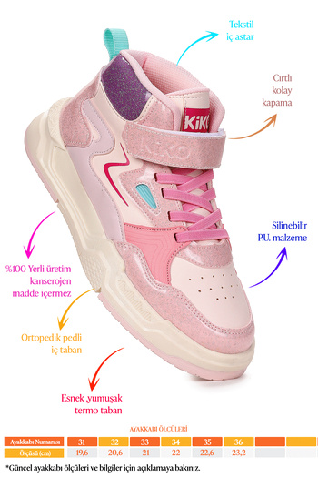Kiko Kids Hayka-3 Velcro Girls' Sports Shoes