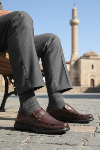 AYAKMOD Dsn 2030 m Brown Genuine Leather Men's Casual Shoes