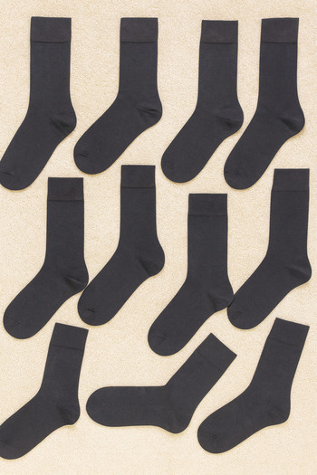 QKK Men's 12-Piece Plain Men's Cotton Socks Set