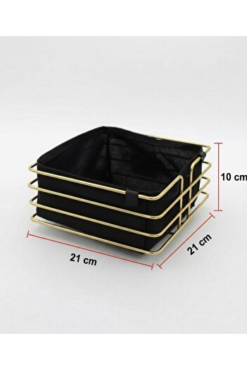 Dem Home Gold Metal Bread Basket Gold Color Wire Bread Basket Bread Basket with Cloth Basket