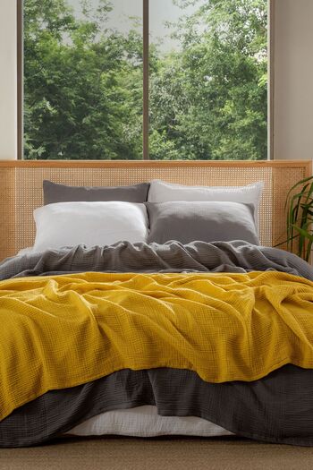 MYLASA HOME Muslin Bedspread Ultra Soft High Quality 4 Layers Muslin Pike (Single Size (240X240 cm)